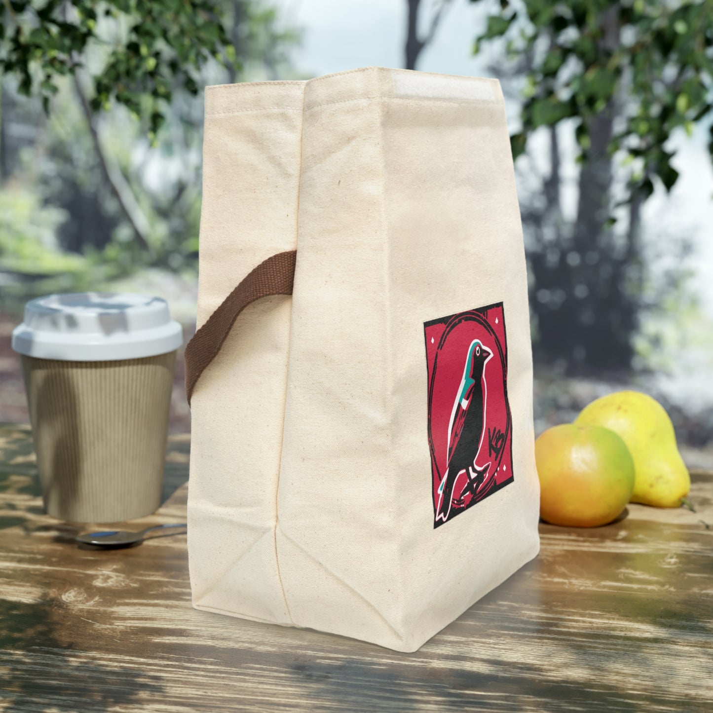 "The Bird" Canvas Lunch Bag With Strap