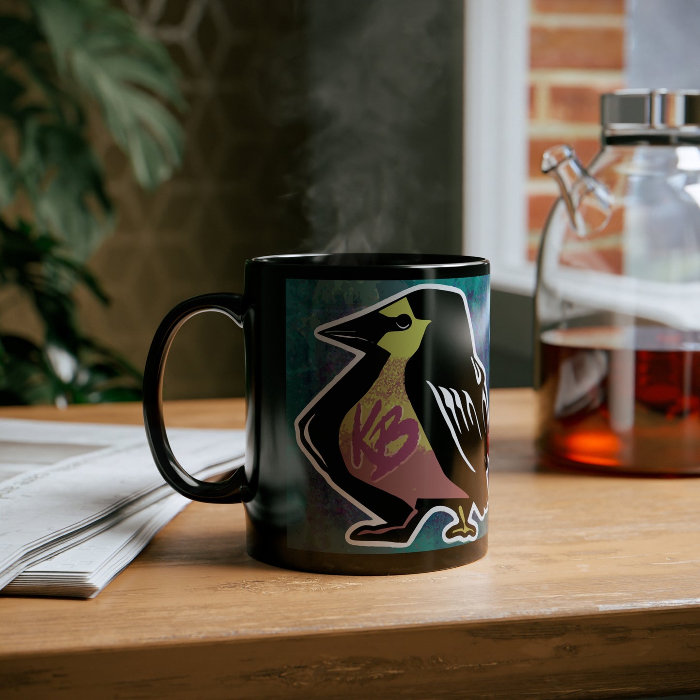 Street Bird Black Mug